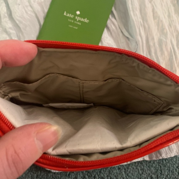 NWT Kate Spade York Street Patent Leather Stripe Zip Mini Pouch Bag Striped - Picture 7 of 10